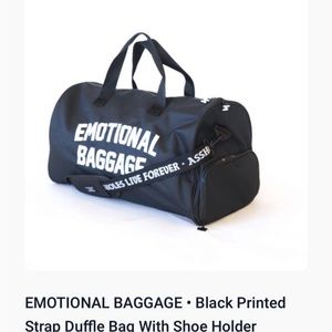 ALF emotional baggage black duffel bag with shoe holder